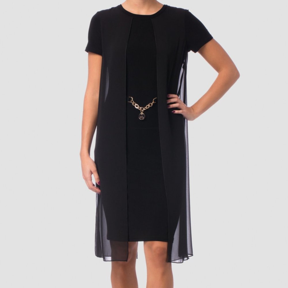 Joseph Ribkoff Dress Black Size 12 EUC-Like New Stunning Flattering